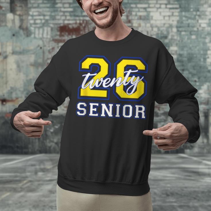 Senior Class 2026 Graduation Yellow Blue Letters Unisex Sweatshirt