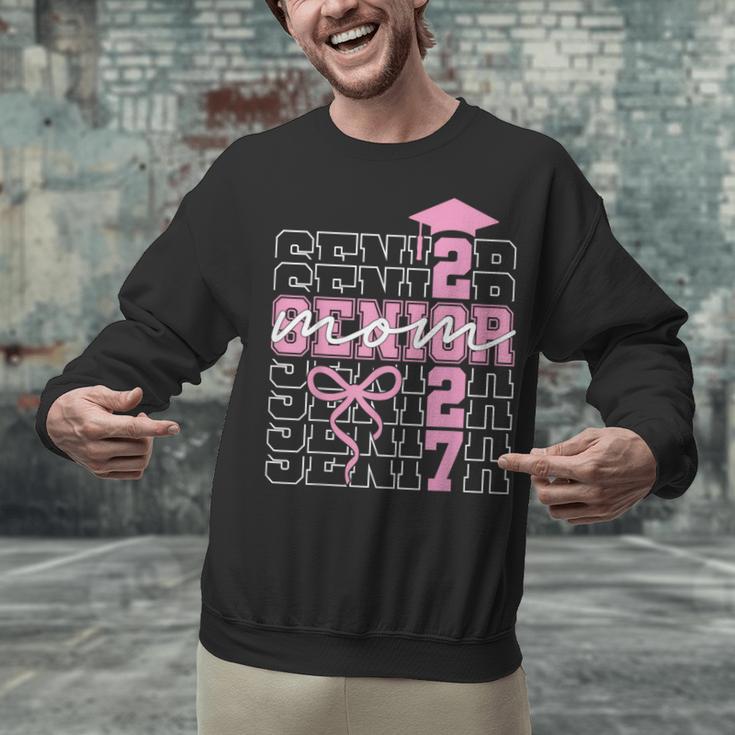 Senior Mom 2027 Class Of 2027 Coquette Bow Graduation 2027 Unisex Sweatshirt