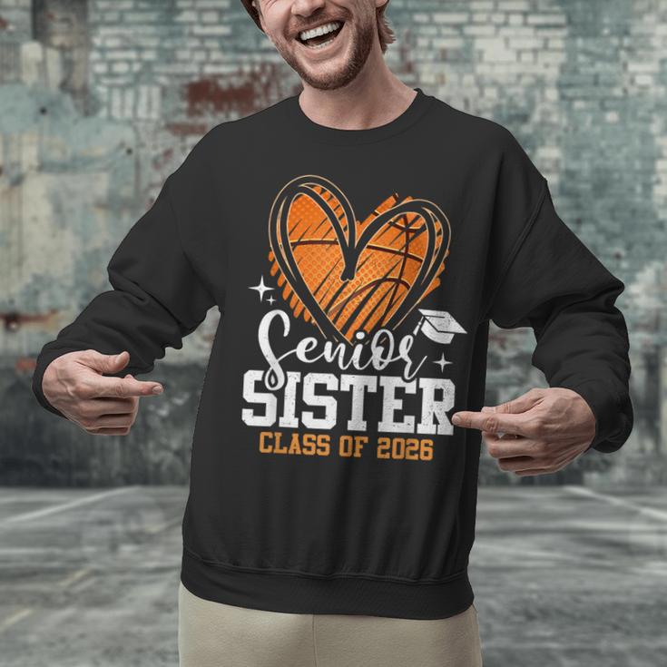 Senior Sister Class Of 2026 Basketball Graduation Heart Unisex Sweatshirt