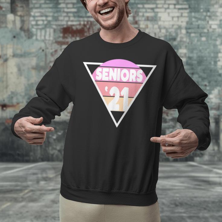 Seniors 2021 For Her Him Retro 21 Graduation Class Unisex Sweatshirt
