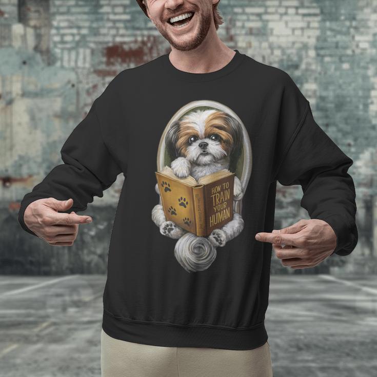 Shih Tzu Book How To Train Your Human Funny Dog Motif Unisex Sweatshirt Shih Tzu Book How To Train Your Human Funny Dog Motif Unisex Sweatshirt