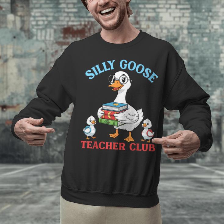 Silly Goose With Books Teacher Club School Educator Unisex Sweatshirt