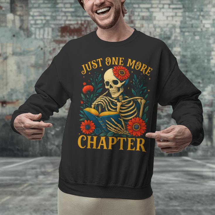 Skeleton Read Book Just One More Chapter Floral Book Lover Unisex Sweatshirt Skeleton Read Book Just One More Chapter Floral Book Lover Unisex Sweatshirt