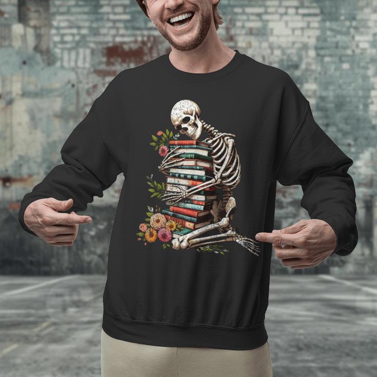 Skeleton Reading Book Halloween Bookworm Bibliophile Reader Unisex Sweatshirt Skeleton Reading Book Halloween Bookworm Bibliophile Reader Unisex Sweatshirt
