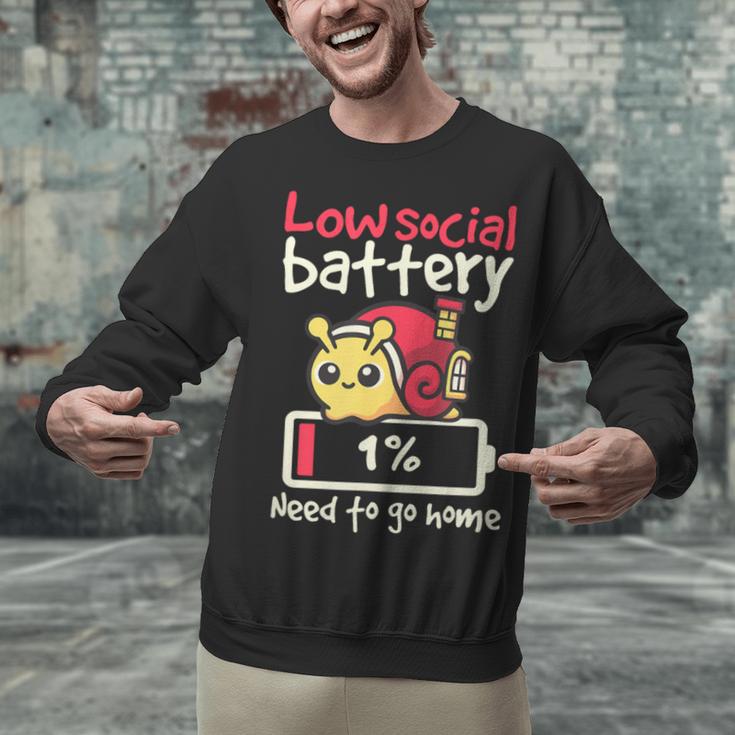 Snail Low Social Battery Need To Go Home Tee For Introvert Unisex Sweatshirt Snail Low Social Battery Need To Go Home Tee For Introvert Unisex Sweatshirt