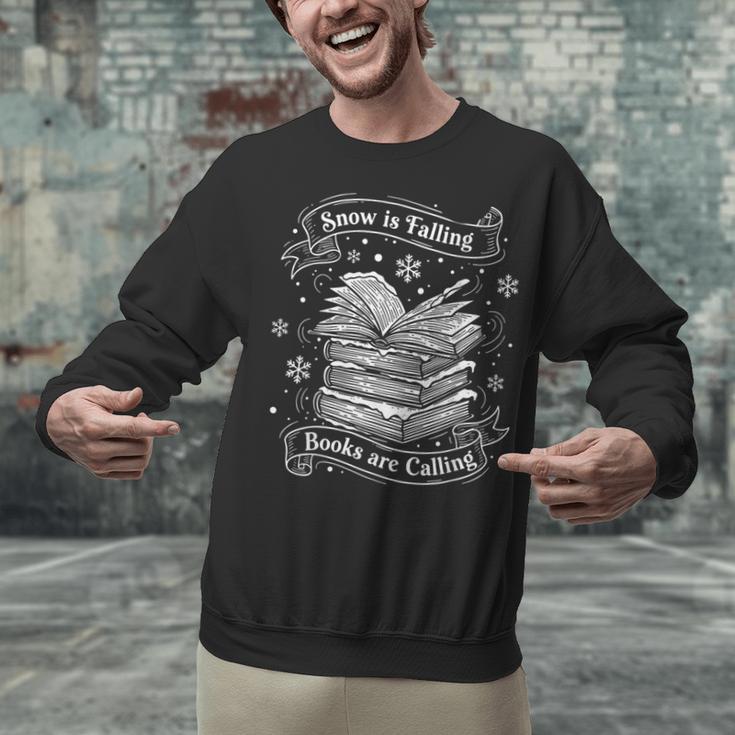 Snow Is Falling Books Are Calling Winter Reading Unisex Sweatshirt Snow Is Falling Books Are Calling Winter Reading Unisex Sweatshirt