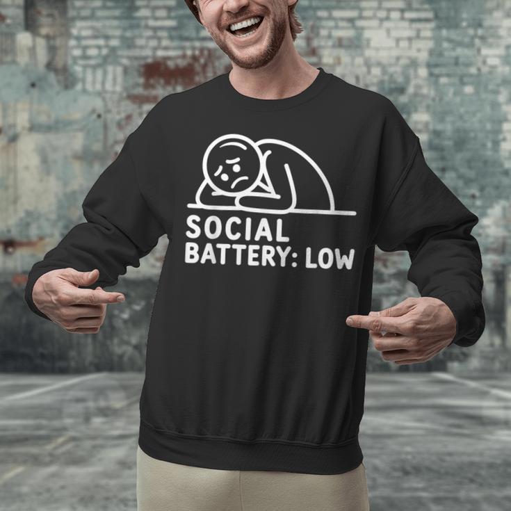 Social Battery Low Apparel Introvert Humor Unisex Sweatshirt Social Battery Low Apparel Introvert Humor Unisex Sweatshirt