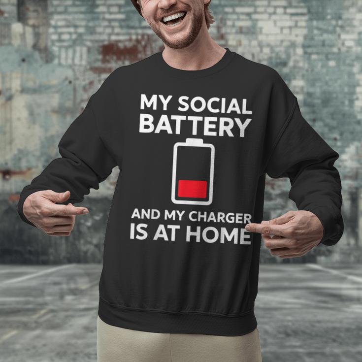 Social Battery Low Charger At Home Antisocial Introvert Unisex Sweatshirt Social Battery Low Charger At Home Antisocial Introvert Unisex Sweatshirt