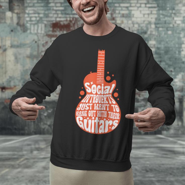 Social Introverts Hang Out With Guitars Musician Guitarist Unisex Sweatshirt Social Introverts Hang Out With Guitars Musician Guitarist Unisex Sweatshirt