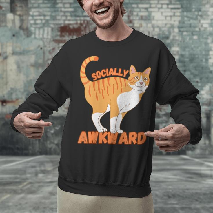 SOCIALLY AWKWARD FUNNY CAT ANTISOCIAL INTROVERT WEIRD Unisex Sweatshirt SOCIALLY AWKWARD FUNNY CAT ANTISOCIAL INTROVERT WEIRD Unisex Sweatshirt