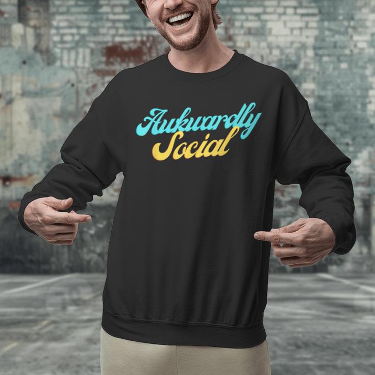 Socially Awkward Introvert Retro Anxious Awkwardly Social Unisex Sweatshirt Socially Awkward Introvert Retro Anxious Awkwardly Social Unisex Sweatshirt