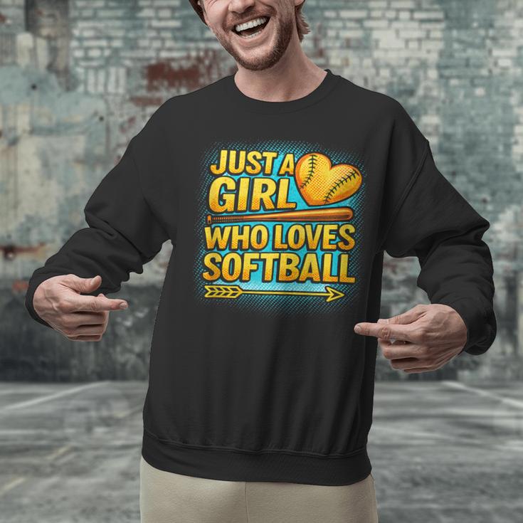 Softball Just A Girl Comic Book Style Graphic For Teens Unisex Sweatshirt