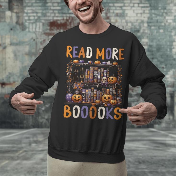 Spooky Halloween Bookshelf Bookcase Read More Books Unisex Sweatshirt Spooky Halloween Bookshelf Bookcase Read More Books Unisex Sweatshirt