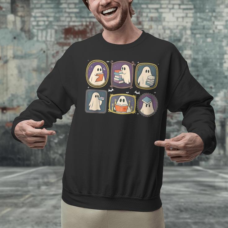 Spooky Teacher Halloween Ghost Reading Book Trick Or Treat Unisex Sweatshirt