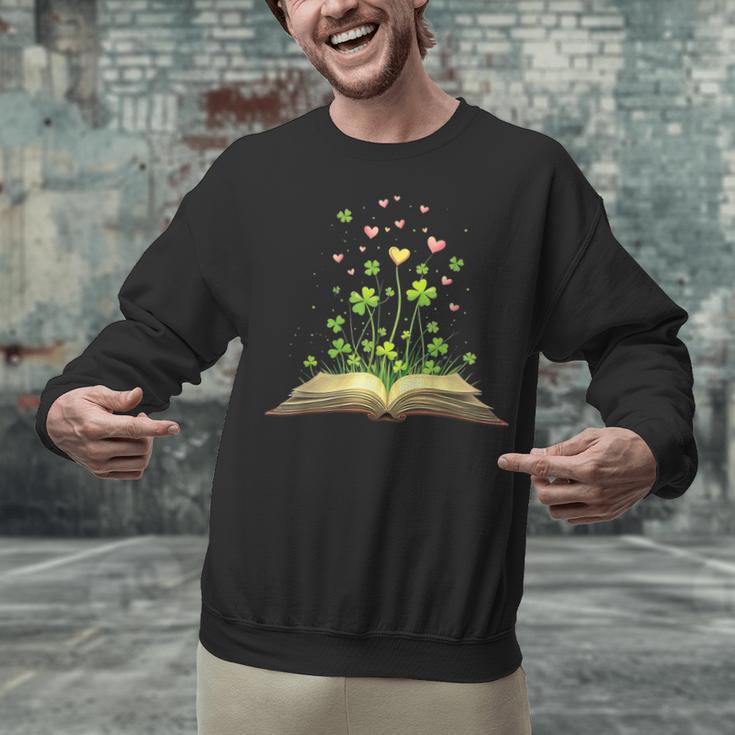 St Patricks Day Book Lover Librarian Core Shamrock Author Unisex Sweatshirt