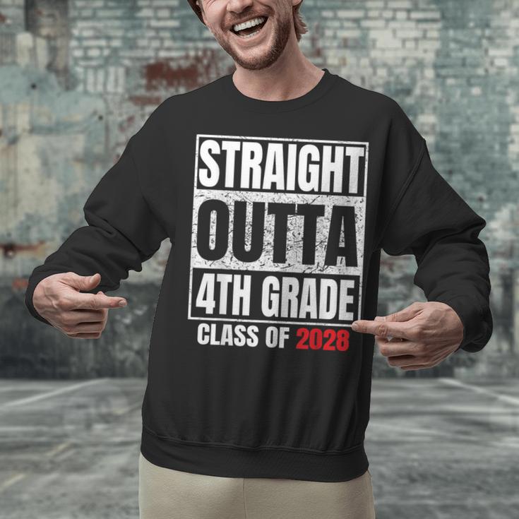 Straight Outta 4th Grade Graduation Class 2028 Fourth Grade Unisex Sweatshirt