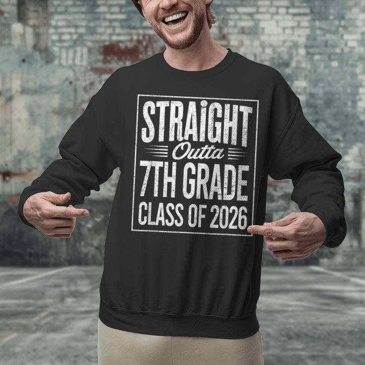 Straight Outta 7th Grade Graduation Class Of 2026 Graduate Unisex Sweatshirt