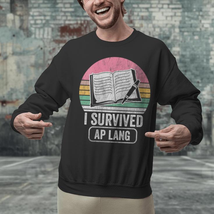 I Survived AP Lang Retro Book Graphic Unisex Sweatshirt I Survived AP Lang Retro Book Graphic Unisex Sweatshirt