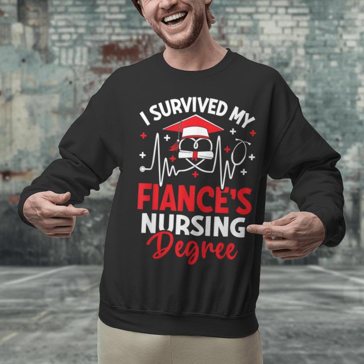 i Survived My Fiance's Nursing Degree Graduation Gifts Unisex Sweatshirt