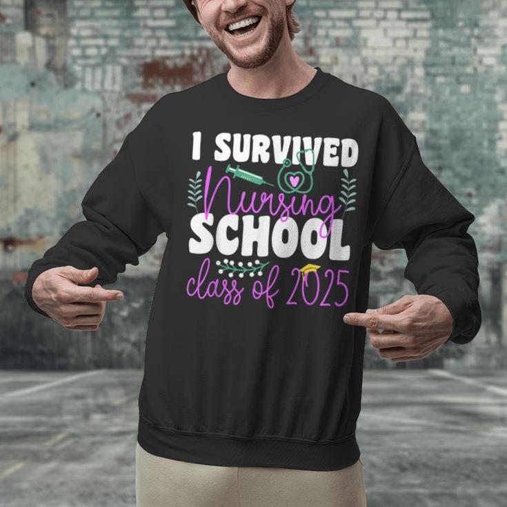 I Survived Nursing School Class Of 2025 New Nurse Graduation Unisex Sweatshirt