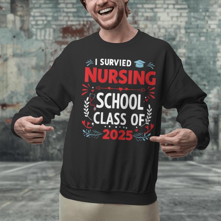 I Survived Nursing School Class Of 2025 Nurse Graduation Unisex Sweatshirt