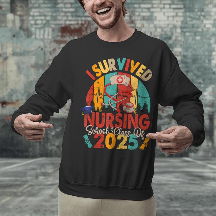 I Survived Nursing School Class Of 2025 Proud Graduation Unisex Sweatshirt