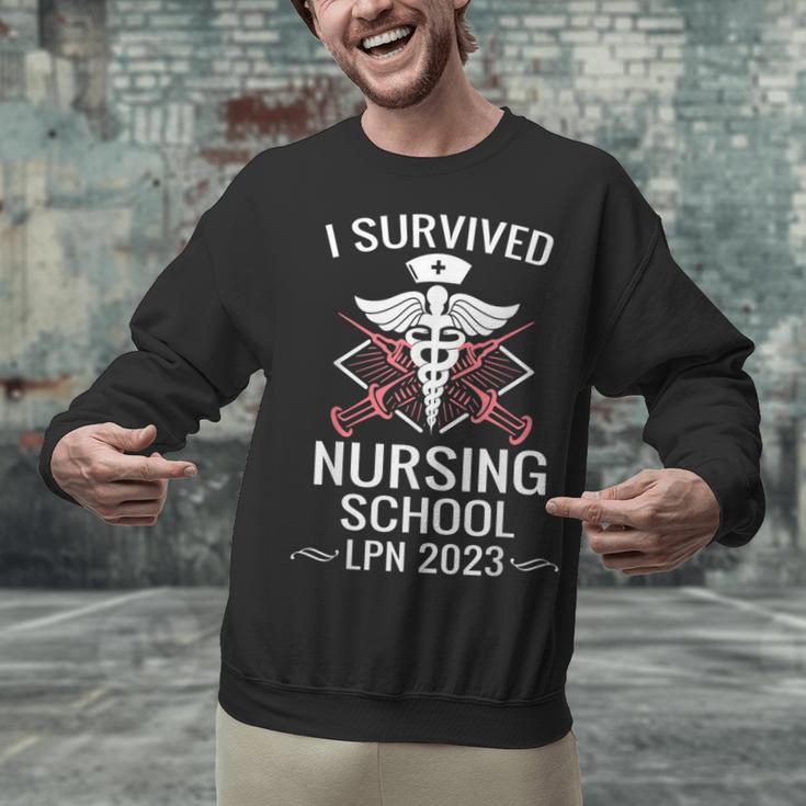 I Survived Nursing School LPN Class Of 2023 Nurse Graduation Unisex Sweatshirt