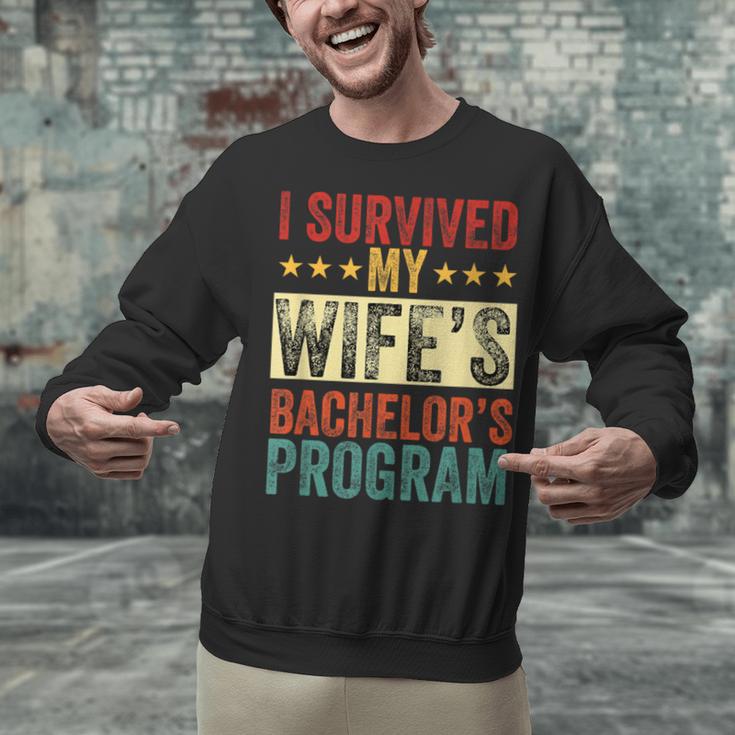 i Survived My Wife Bachelor's Degree Wife Graduation Unisex Sweatshirt