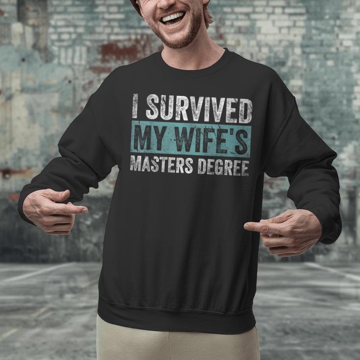 I Survived My Wife's Masters Degree Graduation Friends Unisex Sweatshirt