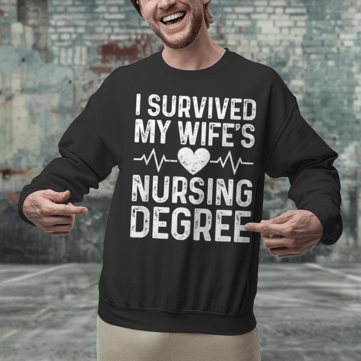 I Survived My Wife's Nursing Degree School Graduation Unisex Sweatshirt