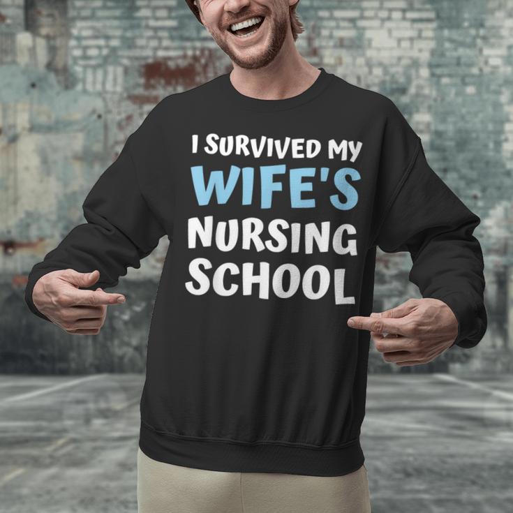i Survived My Wifes Nursing School Degree Graduation Party Unisex Sweatshirt