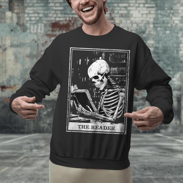 Tarot Card Shirt The Reader Tarot Skeleton Reading Book Unisex Sweatshirt Tarot Card Shirt The Reader Tarot Skeleton Reading Book Unisex Sweatshirt