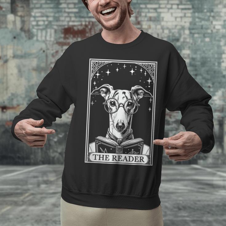 Tarot Card Vintage Whippet Dog Book Lover The Reader Unisex Sweatshirt Tarot Card Vintage Whippet Dog Book Lover The Reader Unisex Sweatshirt