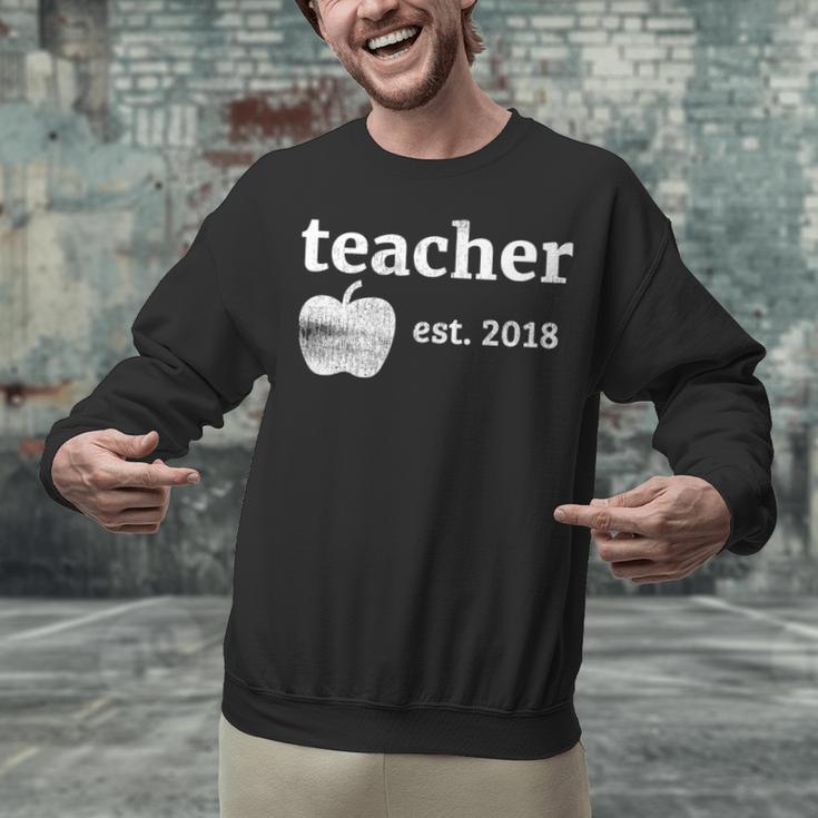 Teacher Est 2018 Vintage Graduation Unisex Sweatshirt