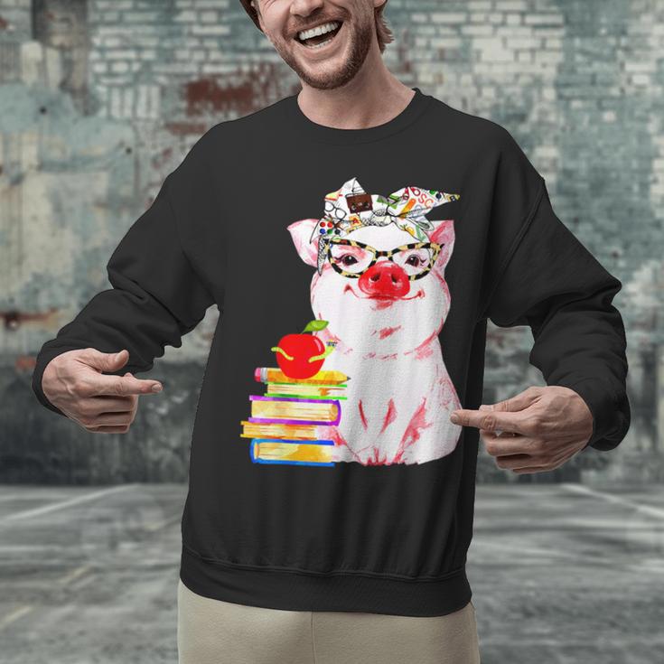 Teacher Pig Cute Farm Animal Book Lover School Student For Men Women Kids Unisex Sweatshirt Teacher Pig Cute Farm Animal Book Lover School Student For Men Women Kids Unisex Sweatshirt