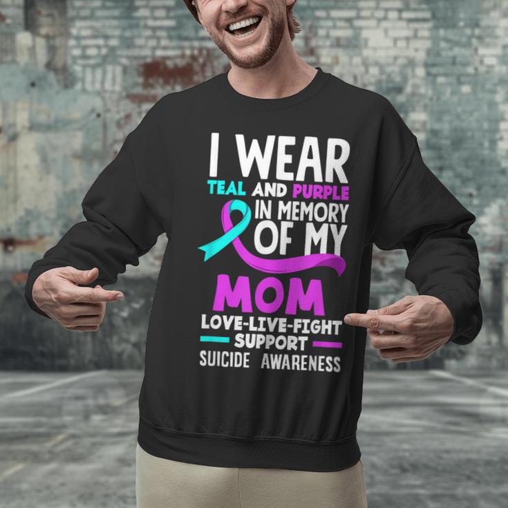 Teal & Purple In Memory Of My Mom Suicide Prevention Unisex Sweatshirt Teal & Purple In Memory Of My Mom Suicide Prevention Unisex Sweatshirt