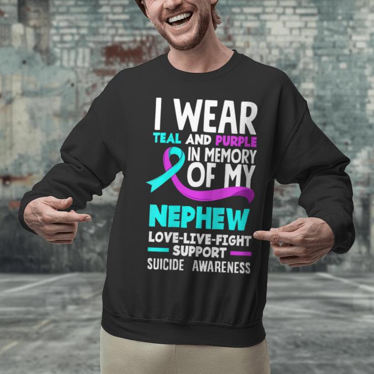Teal & Purple In Memory Of My Nephew Suicide Prevention Unisex Sweatshirt