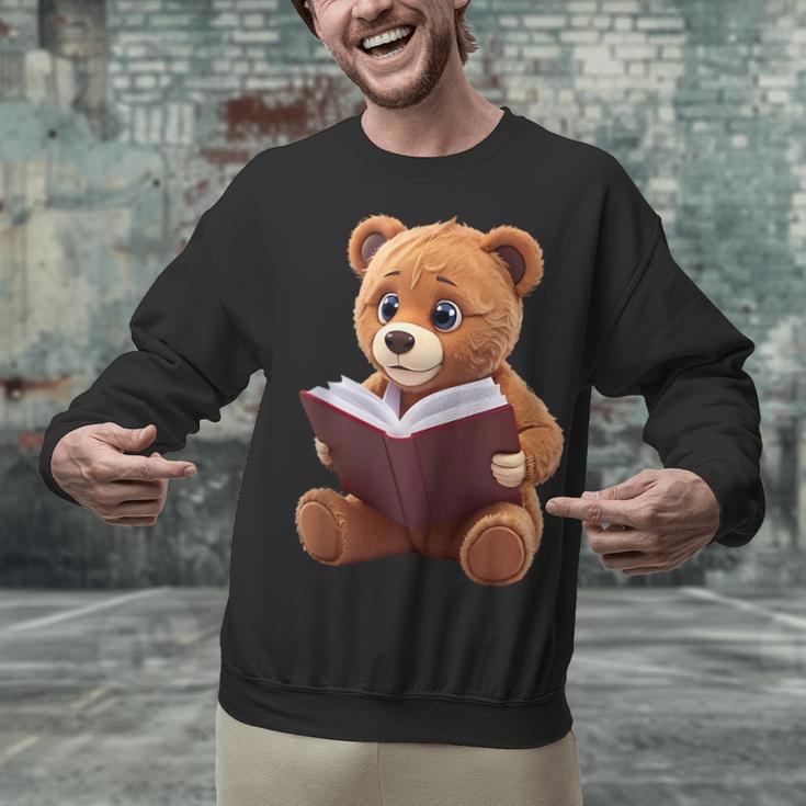 Teddy Bear Reading a Book Unisex Sweatshirt