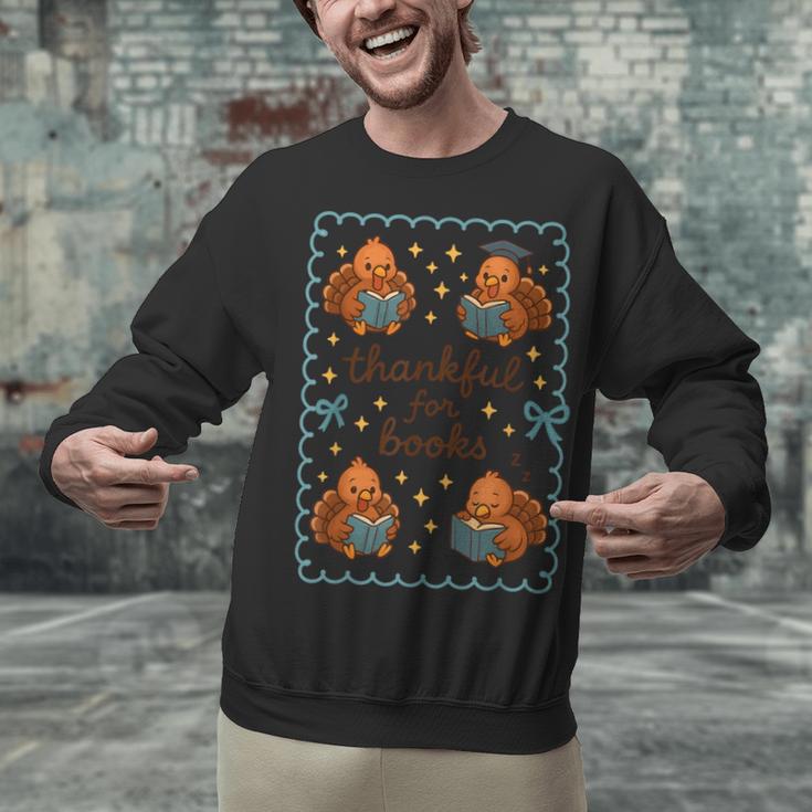 Thankful For Books Turkey Reading Book Lovers Fall Teacher Unisex Sweatshirt Thankful For Books Turkey Reading Book Lovers Fall Teacher Unisex Sweatshirt