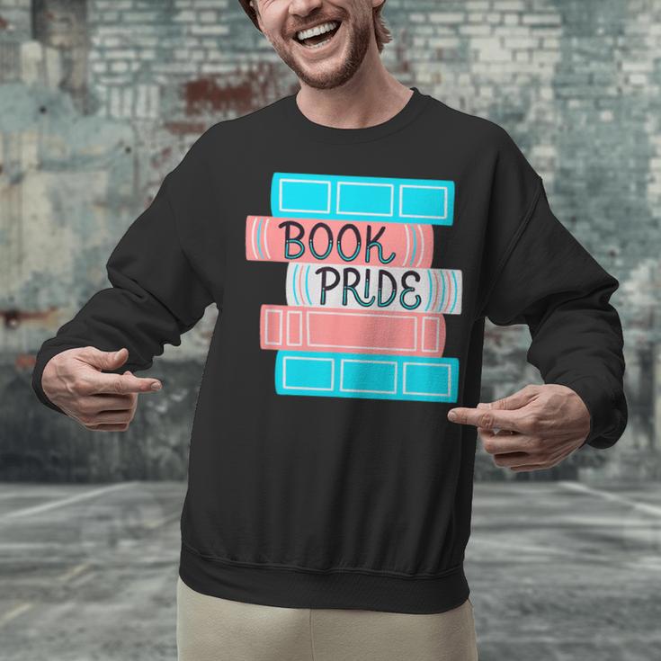 Threadless Grey Sky Chai Trans Book Pride Graphic Unisex Sweatshirt