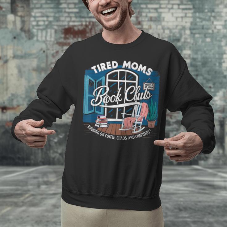 Tired Moms Book Club Coffee Chaos And Chapters Graphic Unisex Sweatshirt