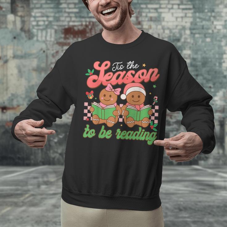 Tis The Season Book Reading Gingerbread Teacher Librarian Unisex Sweatshirt
