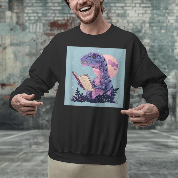 Trex Reading Book Dinosaur Unisex Sweatshirt Trex Reading Book Dinosaur Unisex Sweatshirt