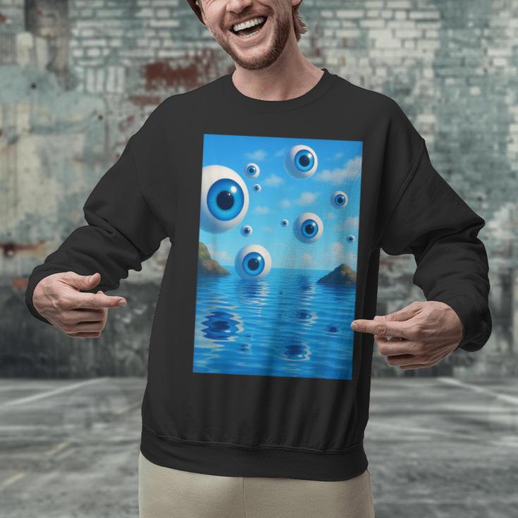 Trippy Weirdcore Frutiger Aero Surreal Eyeballs Y2K Unisex Sweatshirt Trippy Weirdcore Frutiger Aero Surreal Eyeballs Y2K Unisex Sweatshirt