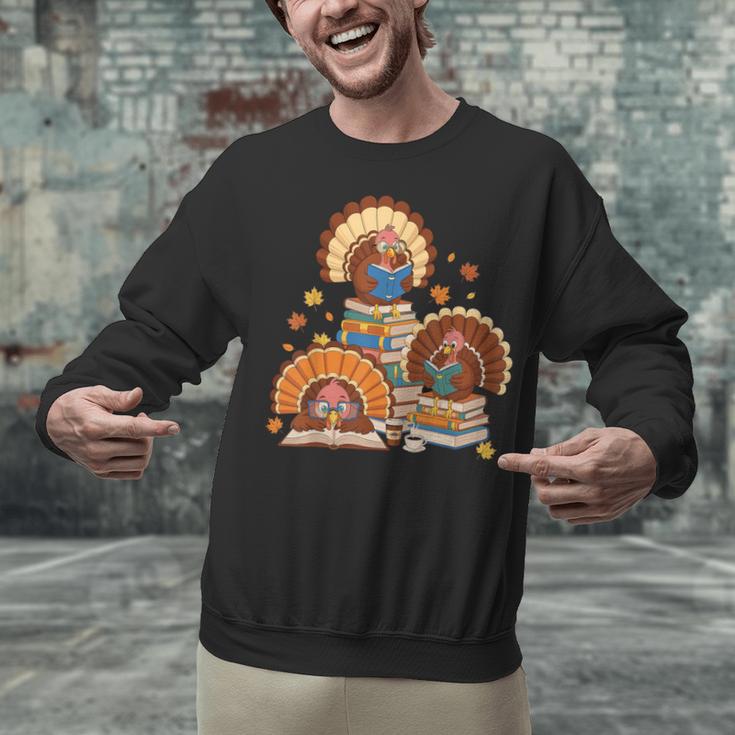 Turkey Read Books Reading Fall Thanksgiving Teacher Unisex Sweatshirt Turkey Read Books Reading Fall Thanksgiving Teacher Unisex Sweatshirt