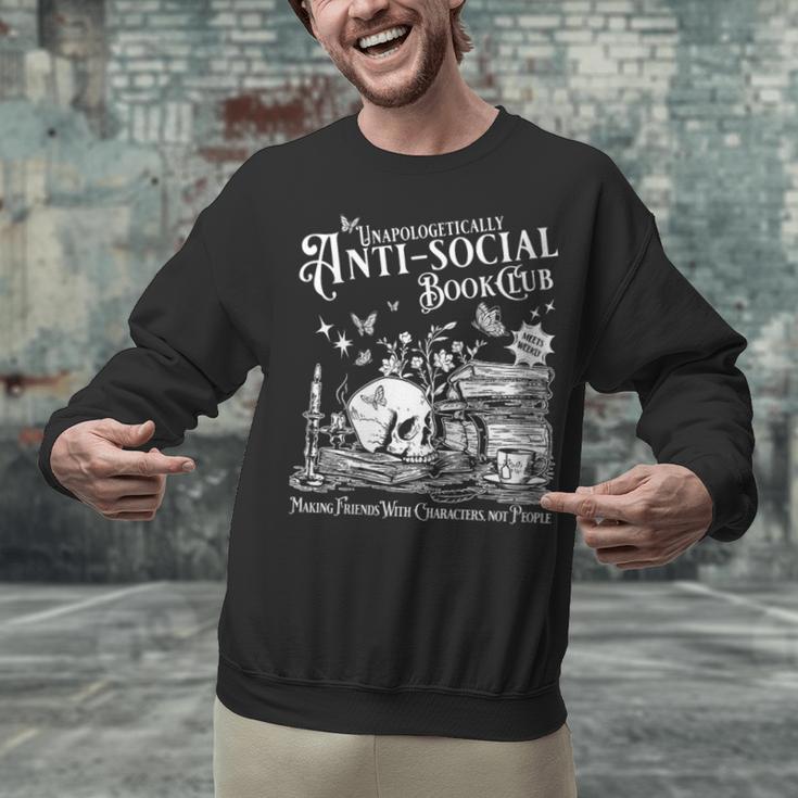 Unapologetically Antisocial Book Club Meets Weekly Retro Unisex Sweatshirt Unapologetically Antisocial Book Club Meets Weekly Retro Unisex Sweatshirt