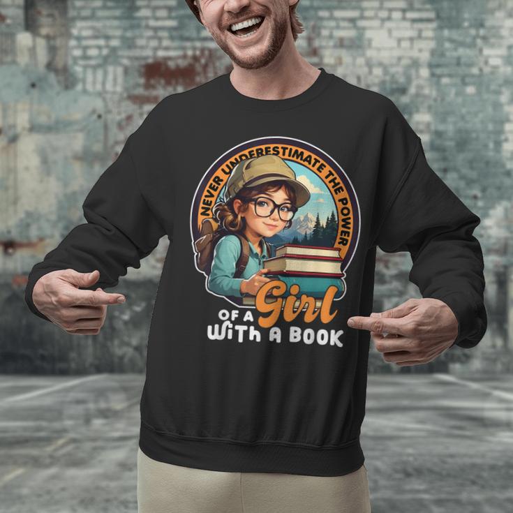 Never Underestimate The Power Of a Girl With a Book Reading Unisex Sweatshirt
