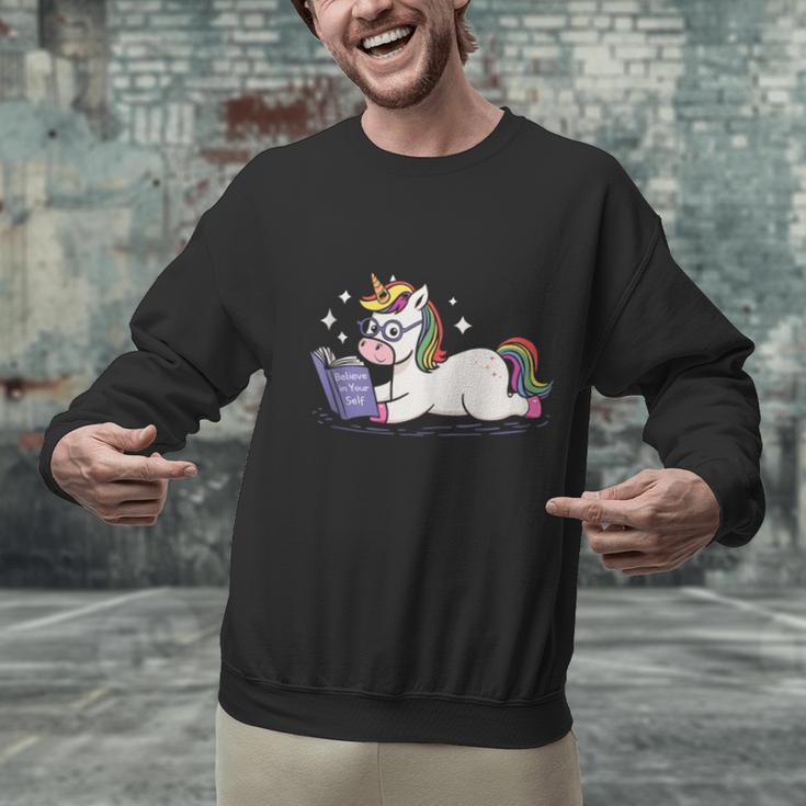 Unicorn Bookworm Believe In Yourself Cute And Inspirational Unisex Sweatshirt Unicorn Bookworm Believe In Yourself Cute And Inspirational Unisex Sweatshirt