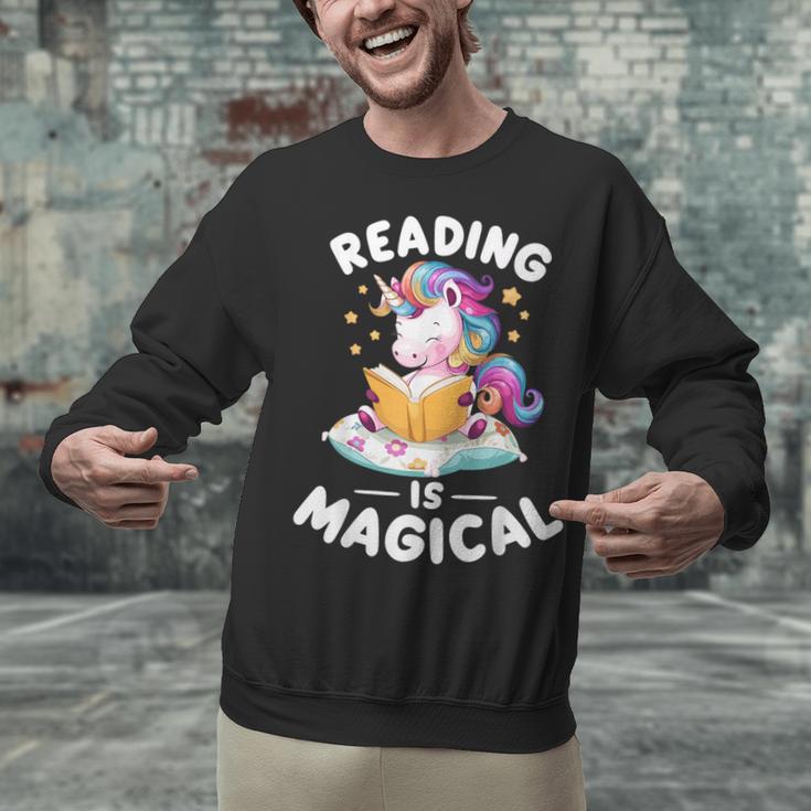 Unicorn Teacher Reading Is Magical Book Unisex Sweatshirt
