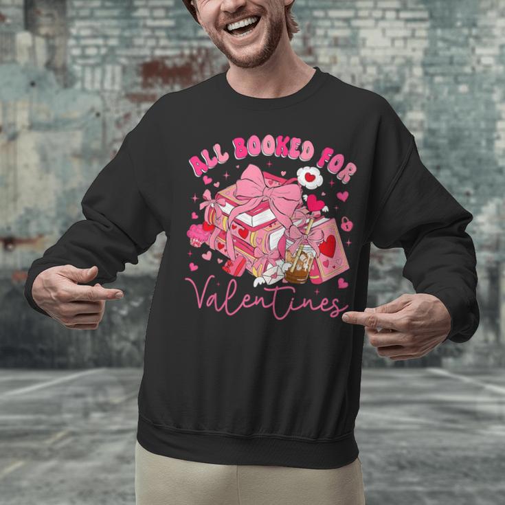 Valentine All Booked Book Coffee Coquette Bow Girl Women Unisex Sweatshirt Valentine All Booked Book Coffee Coquette Bow Girl Women Unisex Sweatshirt
